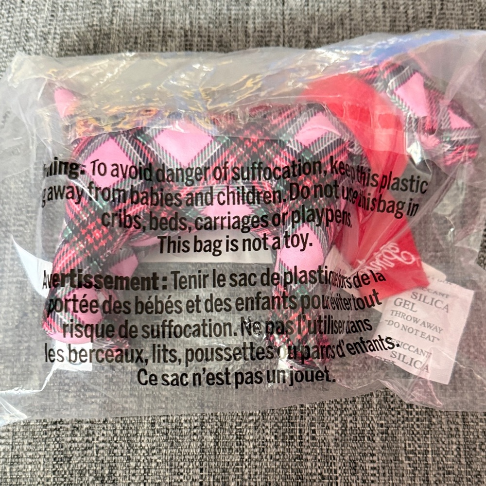 Brand New Victoria's Secret Pink and Black Plaid Dog